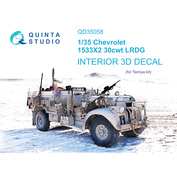 QD35058 Quinta Studio 1/35 3D Декаль интерьера кабины Chevrolet 1533X2 30cwt LRDG (Tamiya)