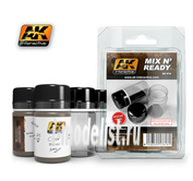 AK616 AK Interactive 4 емкости для смешивания жидкостей MIX N READY (4 EMPTY JARS WITH LABELS)