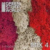 9328 Green Stuff World Island moss - Red Fuchsia and Grey / Islandmoss - Red Fuchsia and Grey Mix