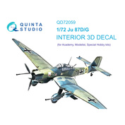 QD72059 Quinta Studio 1/72 3D Cabin Interior Decal Ju 87 D/G (Academy/Special Hobby)
