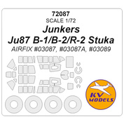 72087 KV Models 1/72 Маска окрасочная для Junkers Ju87 B-1/B-2/R-2 Stuka + маски на диски и колеса