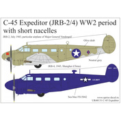 UR48131 UpRise 1/48 Декали для C-45 Expeditor (JRB-2/4) WW2 period with short nacelles