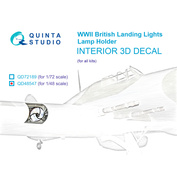 QD48547 Quinta Studio 1/48 3D Кронштейны для посадочных фар британских самолетов ВМВ (для любых моделей)