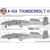 UR32173 Sunrise 1/32 Decal for A-10A Thunderbolt, since then. inscriptions