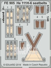 FE905 Eduard 1/48 photo etched parts for the model of the He 111H-6 seatbelts STEEL