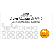 72921 KV Models 1/72 Avro Vulcan B Mk.2 (AIRFIX #A50005, #A50097) + маски на диски и колеса