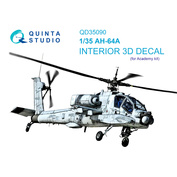 QD35090 Quinta Studio 1/35 3D Cabin Interior Decal AH-64A (Academy)
