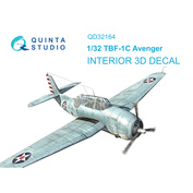 QD32164 Quinta Studio 1/32 3D Decal Cabin Interior TBF-1C Avenger (Trumpeter)