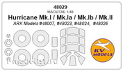 48029 KV Models 1/48 Mask for Hurricane Mk.I / Mk.Ib + mask of the rims and wheels