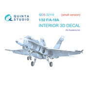 QDS-32110 Quinta Studio 1/32 3D Декаль интерьера кабины F/A-18A (Academy) (малая версия)