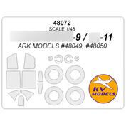 48072 KV Models 1/48 Lavochkin-9 / Lavochkin-11 (Ark Models #48049, #48050) + masks for wheels and wheels