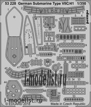 53228 Eduard photo etched parts for 1/350 German submarine Type VIIC/41