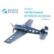 QD48427 Quinta Studio 1/48 3D Декаль интерьера кабины F6F-5 Hellcat (Eduard)