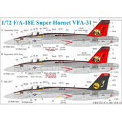 URS7221 Sunrise 1/72 Decals for F/A-18E Super Hornet VFA-31 CAG