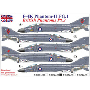 UR72220 Sunrise 1/72 Decal for British F-4K Phantom-II FG.1 Pt. 3, FFA (removable lacquer substrate)