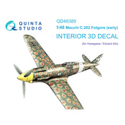 QD48389 Quinta Studio 1/48 3D Декаль интерьера кабины Macchi C.202 Folgore ранний (Hasegawa/Eduard)