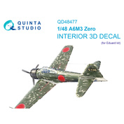 QD48477 Quinta Studio 1/48 3D Декаль интерьера кабины A6M3 Zero (Eduard)