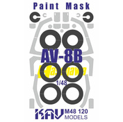 M48 120 KAV models 1/48 Окрасочная маска на AV-8B (Hasegawa)