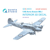 QDS-48333 Quinta Studio 1/48 3D Декаль интерьера кабины Avro Anson Mk.I (Airfix) (Малая версия)