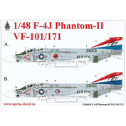 UR4810 Sunrise 1/48 Decal for F-4J Phantom-II VF-101/171, without tech. inscriptions