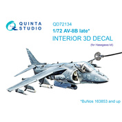 QD72134 Quinta Studio 1/72 3D Декаль интерьера кабины AV-8B поздний (Hasegawa)