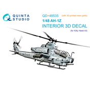 QD+48535 Quinta Studio 1/48 3D Декаль интерьера кабины AH-1Z Zulu Cobra/Viper (KittyHawk) (с 3D-печатными деталями)