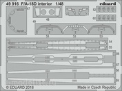 49916 Eduard photo etched parts for 1/48 F/ A-18D interior