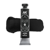 AKAD003 AK Interactive Акриловая краска ARTISTIC DENSE в тюбике - Чистый чёрный / PURE BLACK – ARTISTIC DENSE ACRYLIC COLOR