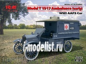 35665 ICM 1/35 МодельT 1917 г. санитарная (раннего выпуска), Автомобиль американской санитарной службы IМВ