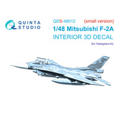 QDS-48012 Quinta Studio 1/48 3D Декаль интерьера кабины Mitsubishi F-2A (Hasegawa) (малая версия)