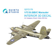 QD72176 Quinta Studio 1/72 3D Декаль интерьера для B-26B Marauder (Hasegawa/ Eduard/ Hobby2000)