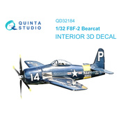 QD32184 Quinta Studio 1/32 3D Декаль интерьера кабины F8F-2 Bearcat (Трубач)