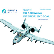 QD32073 Quinta Studio 1/32 3D Декаль интерьера кабины A-10C (для модели Трубач)