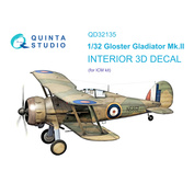 QD32135 Quinta Studio 1/32 3D Декаль интерьера Gloster Gladiator Mk II (ICM)