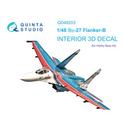 QD48203 Quinta Studio 1/48 3D Декаль интерьера кабины Суххой-27 (Hobby Boss)