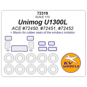 72319 KV Models 1/72 Unimog U1300L (ACE #72450, #72451, #72452) + masks for wheels and wheels