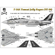 UR3221 Sunrise 1/32 Decals for F-14A Tomcat VF-84 Jolly Rogers Low-Viz, since. inscriptions