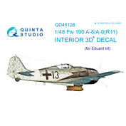 QD48128 Quinta Studio 1/48 3D Cabin Interior Decal Fw 190 A-8/A-9 (R11) (for Eduard model)