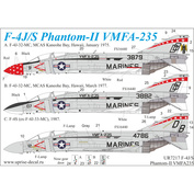 UR7217 UpRise 1/72 Декали для F-4J/S Phantom-II VMFA-235, без тех. надписей