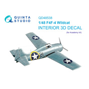 QD48538 Quinta Studio 1/48 3D Декаль интерьера кабины F4F-4 Wildcat (Academy)