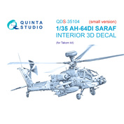 QDS-35104 Quinta Studio 1/35 3D Декаль интерьера кабины AH-64DI Saraf (Takom) (Малая версия)