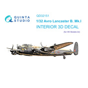 QD32151 Quinta Studio 1/32 3D Декаль интерьера кабины Avro Lancaster B. Mk.I (HK Model)
