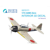 QD72171 Quinta Studio 1/72 3D Декаль интерьера кабины A6M3 Zero (Tamiya)