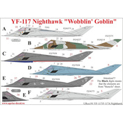 UR72191 UpRise 1/72 Декаль для YF-117 Nighthawk 