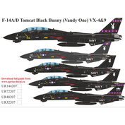 UR144207 Sunrise 1/144 Decal for F-14A/D Tomcat Black Bunny FFA (removable lacquer backing)