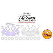 48250-1 KV Models 1/48 Окрасочная маска для V-22 Osprey - двусторонние маски + маски на диски и колеса