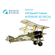 QD32149 Quinta Studio 1/32 3D Decal Interior cabin Sopwith Triplane (Roden)