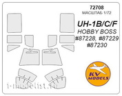 72708 KV Models 1/72 Набор окрасочных масок для UH-1B / C / F
