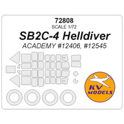 72808 KV Models 1/72 SB2C-4 Helldiver (ACADEMY #12406, #12545) + маски на диски и колеса
