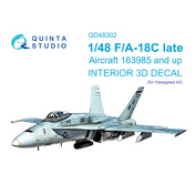 QD48302 Quinta Studio 1/48 3D Декаль интерьера кабины F/A-18C late (Hasegawa)